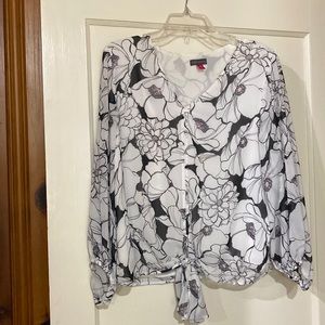 Vince Camuto tie at waist blouse